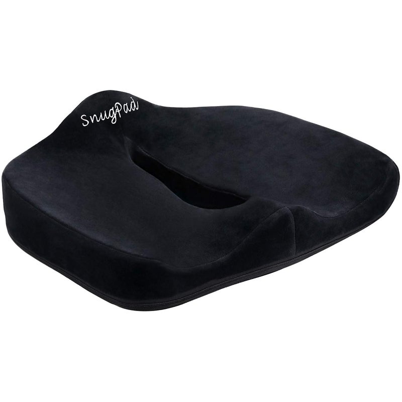 SnugPad Orthopedic Memory Foam Seat Cushion for Office Chair Sciatica Tailbone Back Pain Relief Sitting Pillows - Truck Driver Cars Front Seats Pillow Wheelchair Kitchen Chairswith with No-Slip Bottom - Image 1